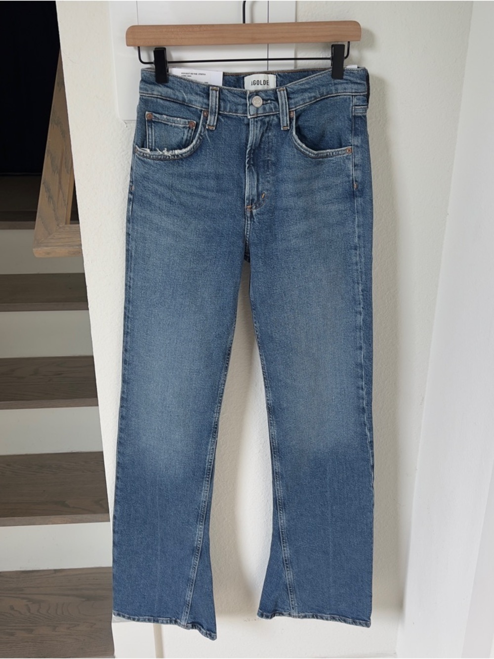 AGOLDE Kick Boot Mid Rise Bootcut Jeans - Curve Blue - 25 - NWT - Picture 3 of 6